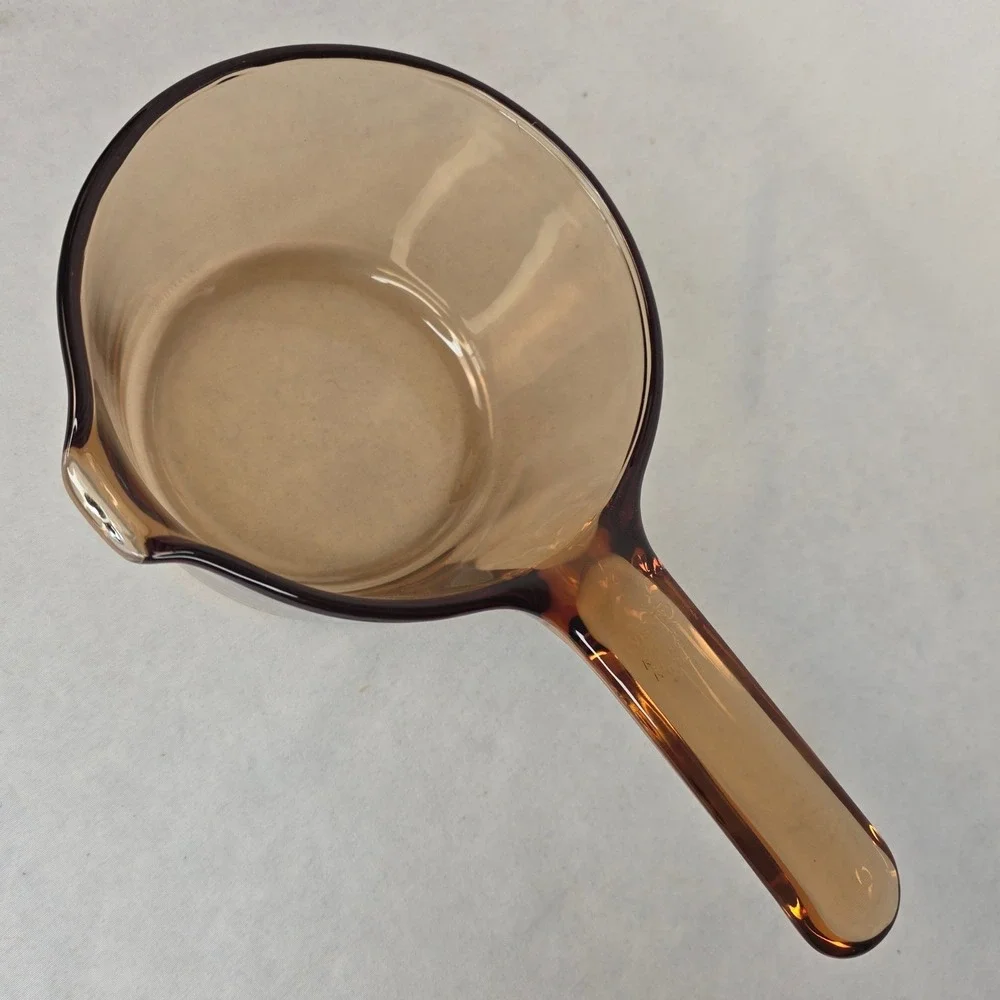 VTG Corning Visions Amber Glass 0.7L Saucepan Pour Spout Made in France